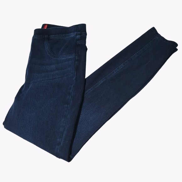 Spanx Skinny Jeans Womens Size Large High Rise Dark Wash Denim Pants - Picture 1 of 5